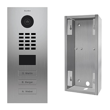 Doorbird - Portier vidéo IP 3 sonnettes + Support - Doorbird D2103V Inox