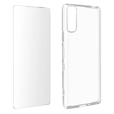 Avizar Coque Sony Xperia 10 III Souple et Film Verre Trempé 9H - transparent