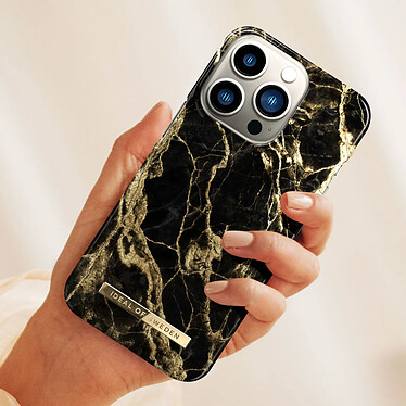 Avis iDeal of Sweden Coque pour iPhone 13 Pro Marbré Luxe Ultra fine Golden Smoke Marble Noir / Or