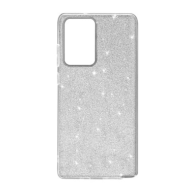 Avizar Coque Samsung Note 20 Ultra Paillette Amovible Silicone Semi-rigide argenté