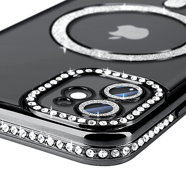 Avis Avizar Coque Diamant pour iPhone 11 Protection MagSafe Contour Strass Noir