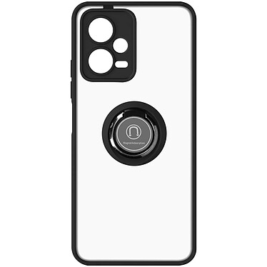 Avizar Coque pour Xiaomi Redmi Note 12 5G Bi-matière Bague Métallique Support Vidéo  Noir