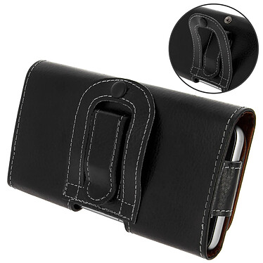 Avizar House ceinture Smartphone Universel taille Xl Passant ceinture + clip cuir noir pas cher