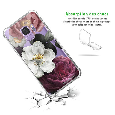 Avis LaCoqueFrançaise Coque Samsung Galaxy S9 anti-choc souple angles renforcés transparente Motif Fleurs roses