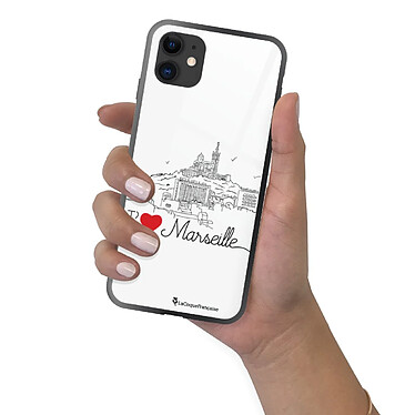 LaCoqueFrançaise Coque iPhone 11 Coque Soft Touch Glossy J'aime Marseille Design pas cher