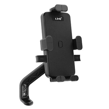 LinQ Support Vélo et Moto pour Téléphone 6.5 à 8.5'' Guidon ou Rétroviseur Noir