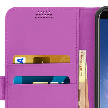 Avizar Housse Huawei P Smart Etui Portefeuille Coque Silicone Support Vidéo Violet pas cher