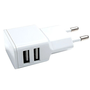 Partel Chargeur Secteur Double USB-A 12W 2.4A Grab'N Go Compact et Léger Blanc