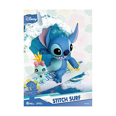 Disney Summer Series - Diorama D-Stage Stitch Surf 15 cm pas cher