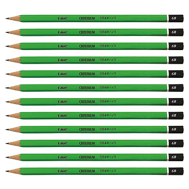 BIC Crayon papier graphite Hexagonal CRITERIUM 550 Mine 6B x 12
