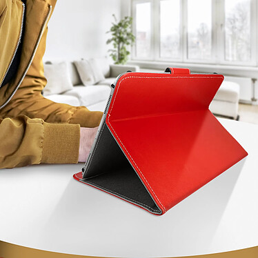 Avis Avizar Housse pour Tablette 10 Pouces Universelle Effet Cuir Vieilli Support Vidéo  Rouge