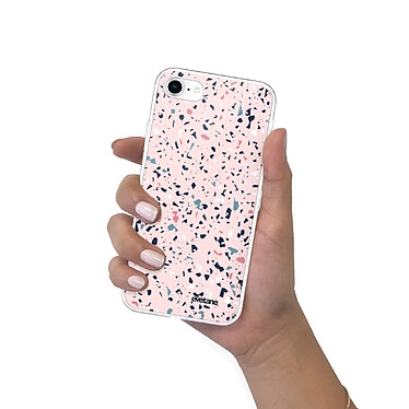 Evetane Coque iPhone 7/8/ iPhone SE 2020 360 intégrale transparente Motif Terrazzo Rose Tendance pas cher