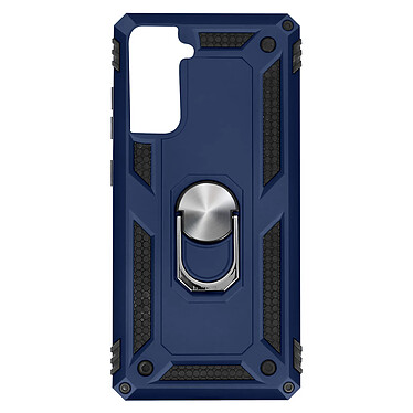 Avizar Coque Samsung Galaxy S21 Plus Antichoc Bi-matière Bague Support Vidéo bleu nuit