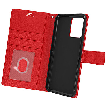 Avizar Housse pour Realme 9 Pro Plus et 9 4G Aspect Grainé Clapet Portefeuille Stand Vidéo  rouge