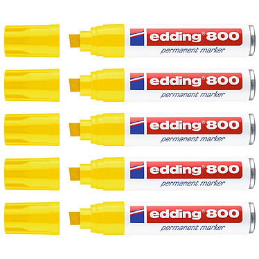 EDDING Marqueur Permanent 800 Corps Alu Jaune Pointe Biseautée 4-12 mm x 5