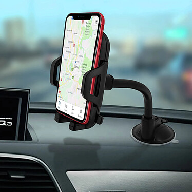 Avis Forcell Support Voiture Smartphone 47 à 95mm Fixation ventouse Rotatif 360°  Noir