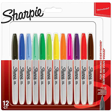 SHARPIE Marqueur permanent FINE, blister de 12