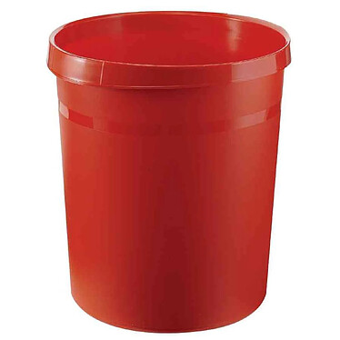 HAN Corbeille à papier GRIP 18 litres Ronde Diam 31 x H 35 cm Rouge