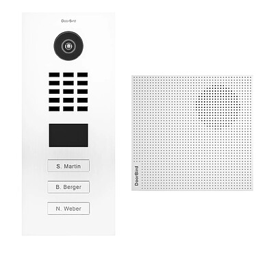 Doorbird - Portier vidéo IP 3 sonnettes Blanc + Carillon D2103V RAL 9016 KIT 1