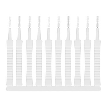 Avizar Pack de 10x Brosses de Nettoyage Nylon pour Smartphone Ports de Charge Blanc