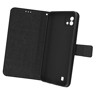 Avizar Étui pour Realme C11 2021 Simili cuir Clapet Portefeuille Support Vidéo  noir