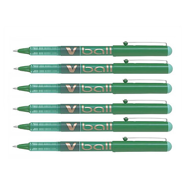 PILOT Stylo Roller Encre Liquide V-BALL 10 Pointe Large Vert x 6