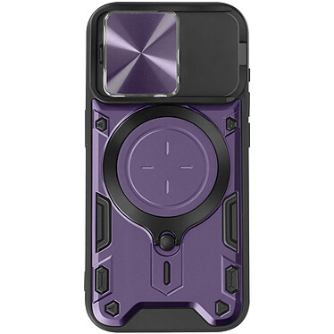 Avizar Coque pour iPhone 15 Pro Bague Métallique Bi-matière Antichoc Violet