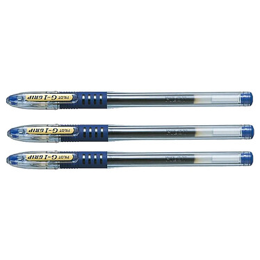 PILOT Stylo bille Gel G1 Grip pointe moyenne Bleu x 3