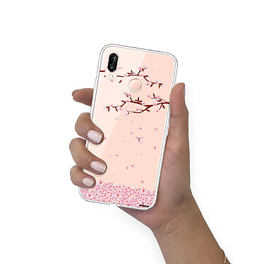 Avis Evetane Coque Huawei P20 Lite silicone transparente Motif Chute De Fleurs ultra resistant