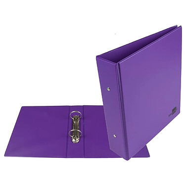 LIDERPAPEL Classeur 2 anneaux ronds A5 230x210x62mm carton rembordé pvc - Violet