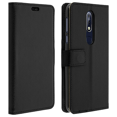 Avizar Housse Nokia 7.1 Etui Portefeuille Coque Gel Support Vidéo Noire