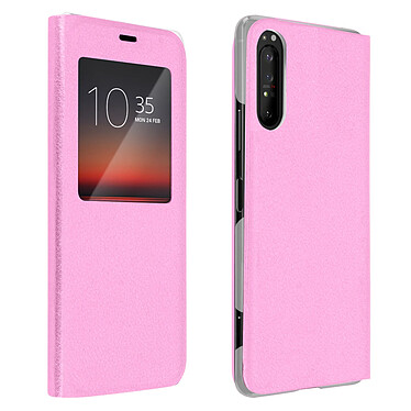 Avizar Étui Sony Xperia 1 II Fenêtre d'affichage Protection Intégrale rose