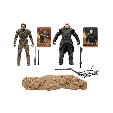 Avis Dune, deuxième partie - Pack 2 figurines Gurney Halleck & Rabban 18 cm