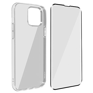 Avizar Coque iPhone 13 Pro Silicone Souple Film Verre Trempé 9H