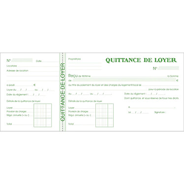 Acheter EXACOMPTA carnet de 50 feuilles de Quittance de loyer 101x165mm x 10