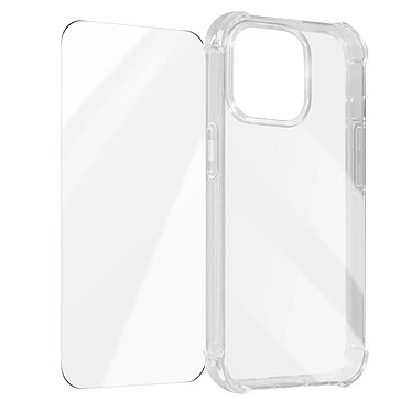 Avizar Coque pour iPhone 15 Pro Coins Renforcés Antichoc + Verre Trempé 9H Transparent