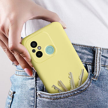 Avizar Coque pour Xiaomi Redmi 12C Silicone Semi-rigide Finition Douce au Toucher Fine  Jaune pas cher