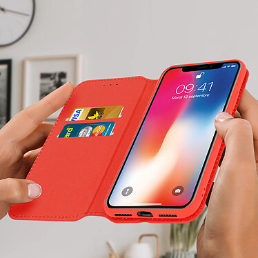 Avis Avizar Housse Apple iPhone X / XS Étui Folio Portefeuille Fonction Support Rouge