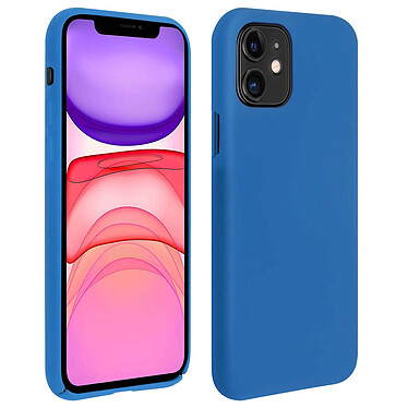 Avizar Coque iPhone 11 Silicone Semi-rigide Mat Finition Soft Touch Bleu foncé