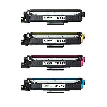 COMETE - Marque Française -  TN243 - Pack de 4 Toners Compatibles avec Brother TN243 (ou TN247) - Noir et Couleur