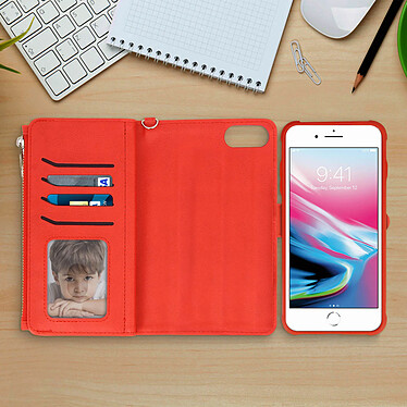 Acheter Avizar Étui iPhone 6 Plus/6S Plus/7 Plus/8 Plus Portefeuille Coque Amovible - Rouge