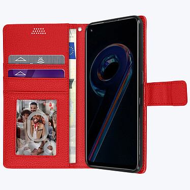 Acheter Avizar Housse pour Realme 9 Pro Plus et 9 4G Aspect Grainé Clapet Portefeuille Stand Vidéo  rouge