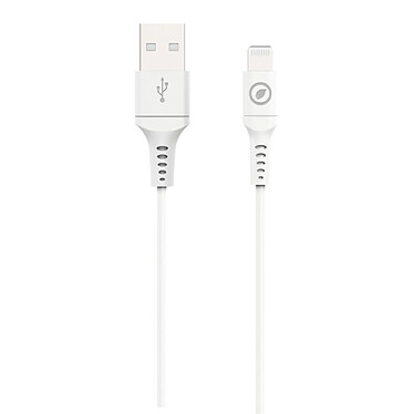 Muvit Câble Lightning vers USB-A 2.0 Charge 12W et Synchronisation 1,2m Blanc