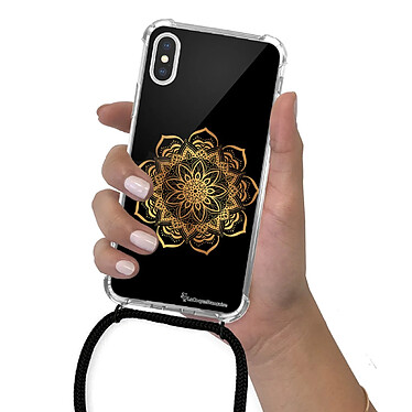 LaCoqueFrançaise Coque cordon iPhone Xs Max Dessin Mandala Or pas cher