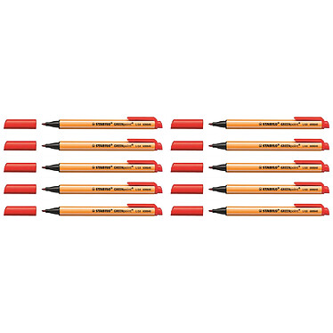 STABILO Stylo Feutre GREENpoint Pointe large 0,8 mm Rouge x 10