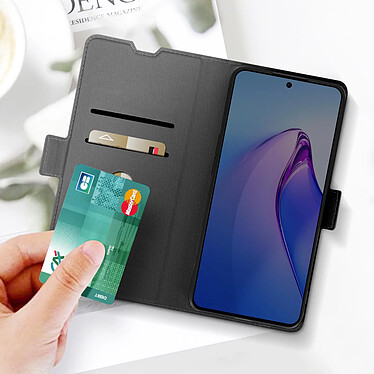 Avis Avizar Étui pour Oppo Reno 8 Pro 5G Portefeuille Support Finition Striée Ultra-Slim  Noir / Gris