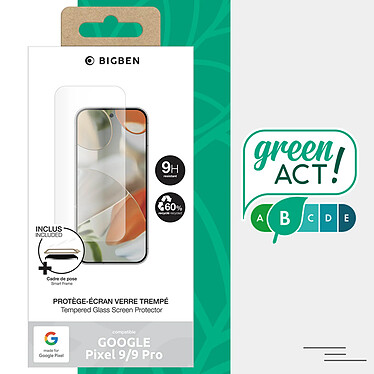 Acheter Bigben Verre Trempé pour Google Pixel 9 et 9 Pro avec Applicateur Transparent