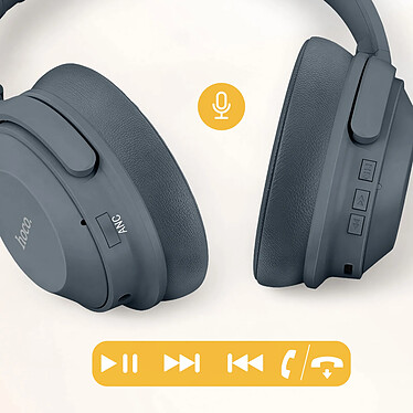 Hoko Casque Bluetooth avec Réduction de bruit Micro et Boutons de commande Bleu Roi pas cher