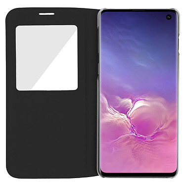 Avizar Housse Fenêtre Galaxy S10 Étui Clapet Coque Polycarbonate Rigide - Noir pas cher