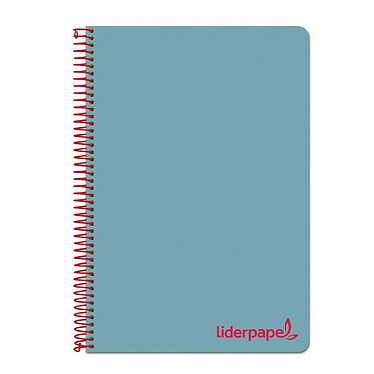 LIDERPAPEL Cahier spirale A7 micro wonder 200 pages 90g quadrillé 5x5mm 4 bandes - Bleu